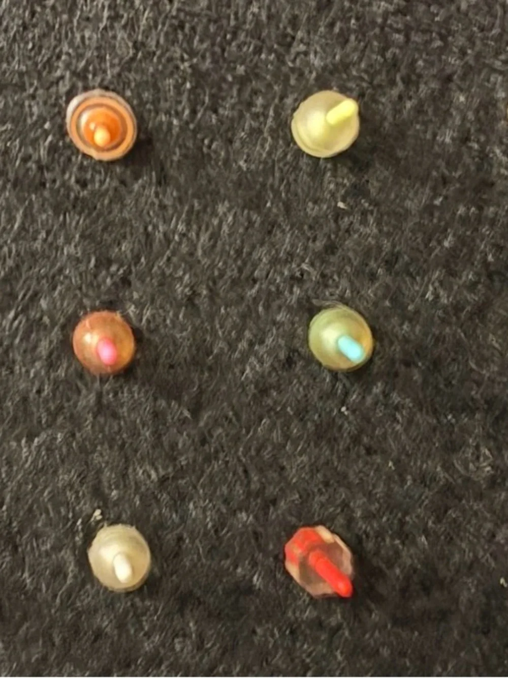 Vintage Smiley Face Pierced Earrings (Set of 6)